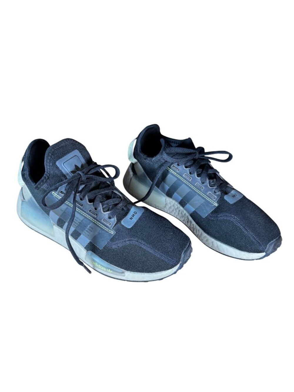 adidas NMD_R1 V2 Low Top Sneakers Black Lime Size Men's 8.5